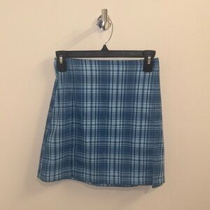Brandy Melville Blue Patterned Mini Skirt